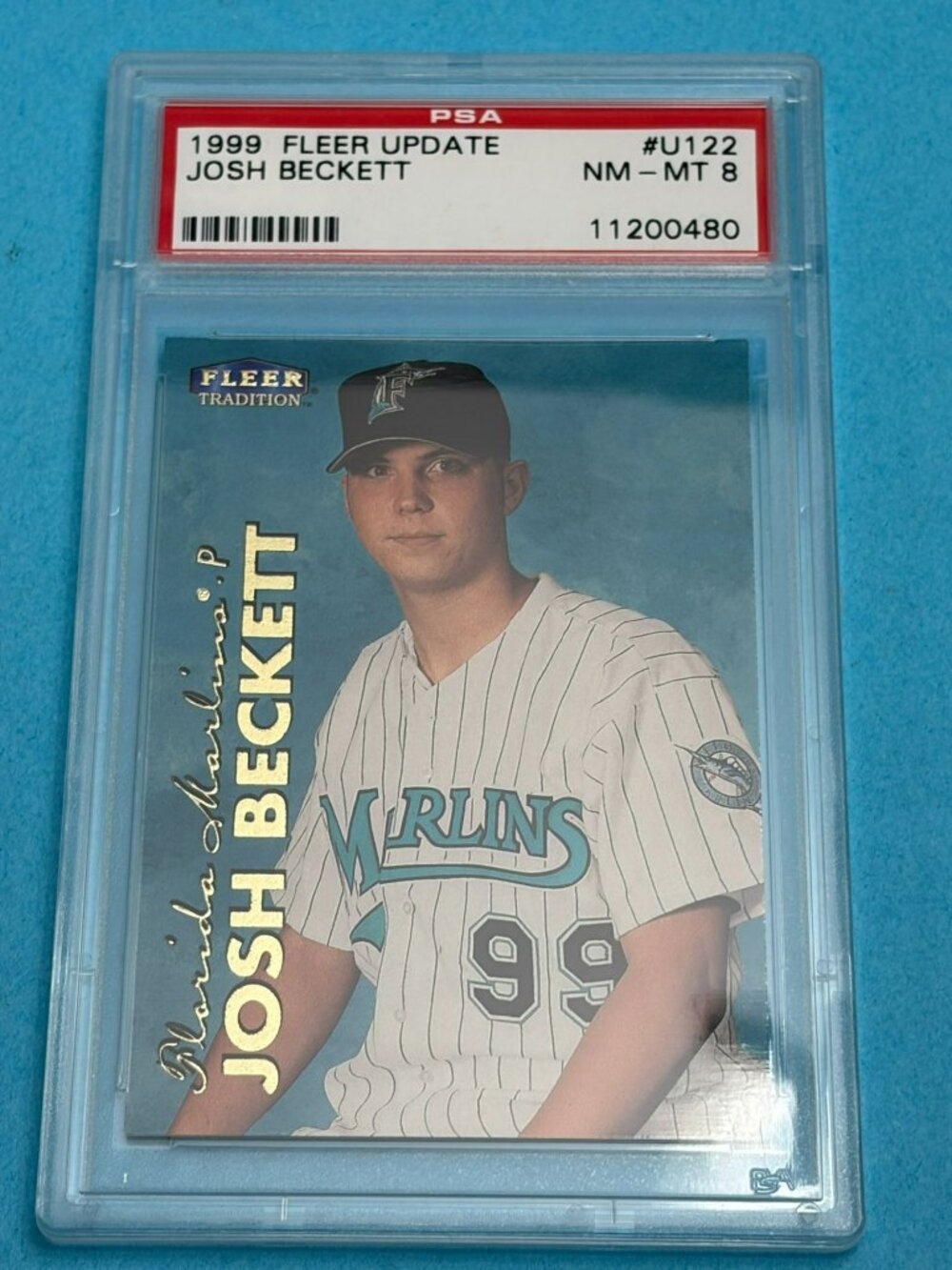 1999 Fleer Update #U-122 Josh Beckett Rookie Card PSA 8 rc